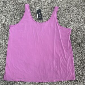 Maggie Barnes® Pink Cami Tank Top Plus Size 1X  Layering Adjustable Strap
